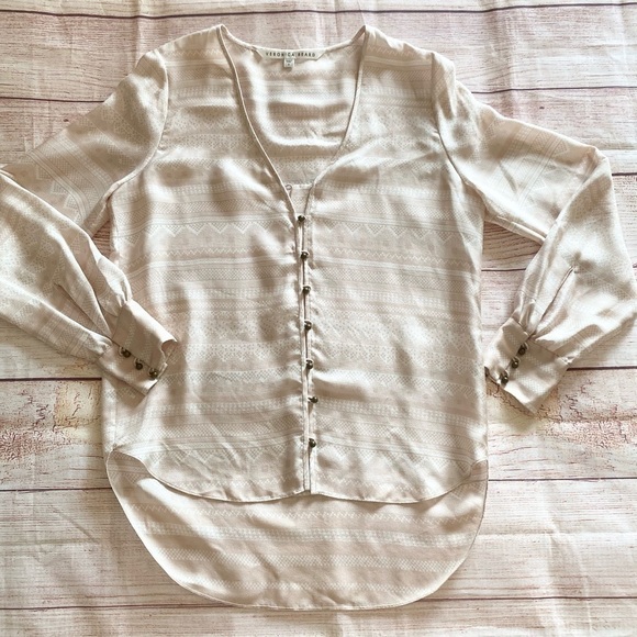 Veronica Beard Natural Bahia Silk Blouse - 6 - Picture 4 of 15